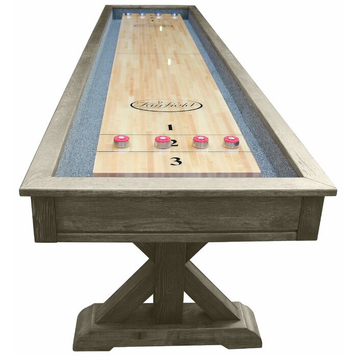 Playcraft Brazos River 12' Pro-Style Shuffleboard Table in Weathered Gray - Image 3