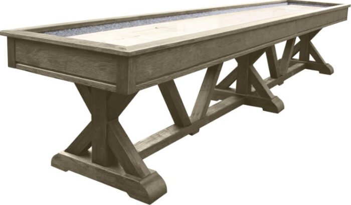 Playcraft Brazos River 12' Pro-Style Shuffleboard Table in Weathered Gray - Image 4