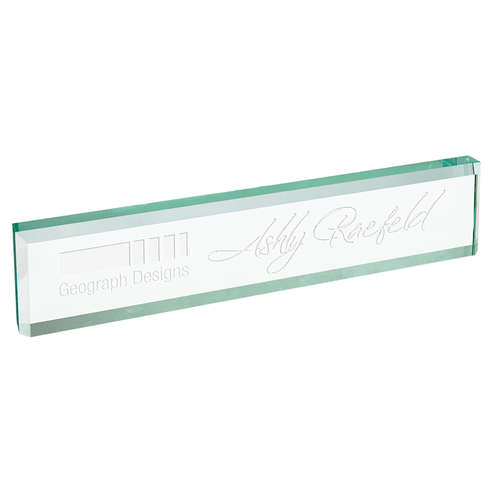 GDW10J-9f5379f5 10" x 2" Jade Glass Desk Wedge - Image 1