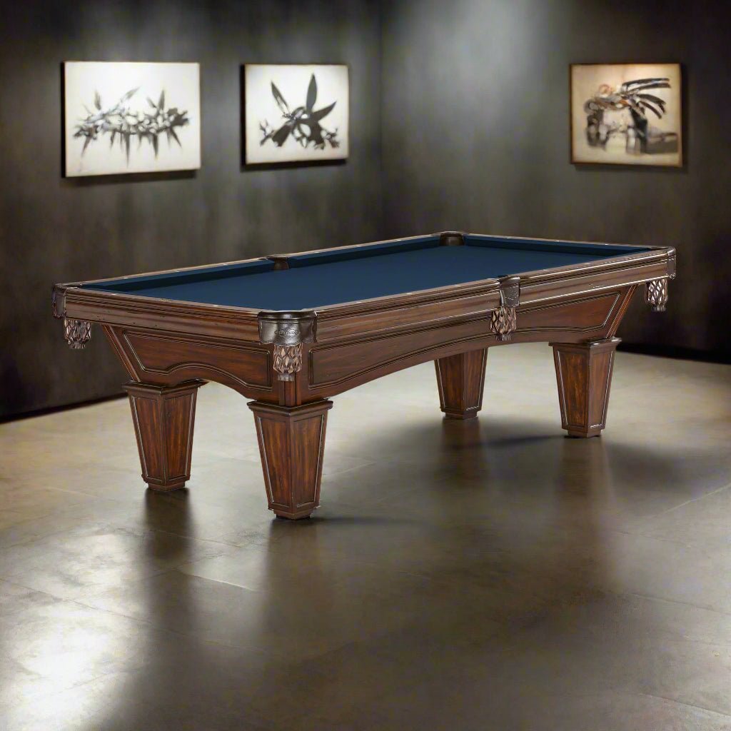 GLEN8-TU-TP-SD-1F-XX-Regatta-Blue Brunswick Glenwood 8ft American Pool Table with Tapered Leg - Tuscana - Image 1