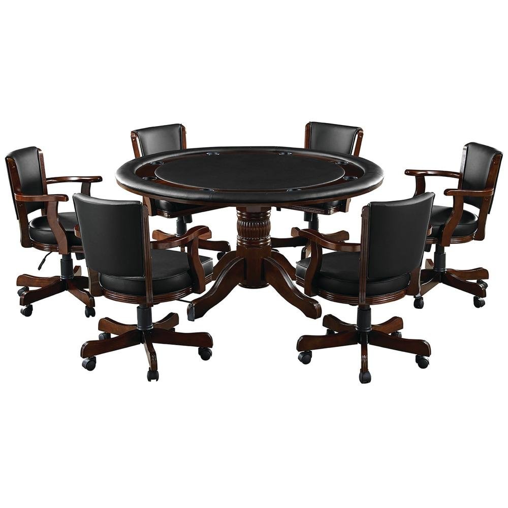 GTBL60-CAP_GCHR2-CAP-GAME-SET RAM Game Room 60" 2 IN 1 GAME TABLE x 6 SWIVEL GAME CHAIRS - Image 1