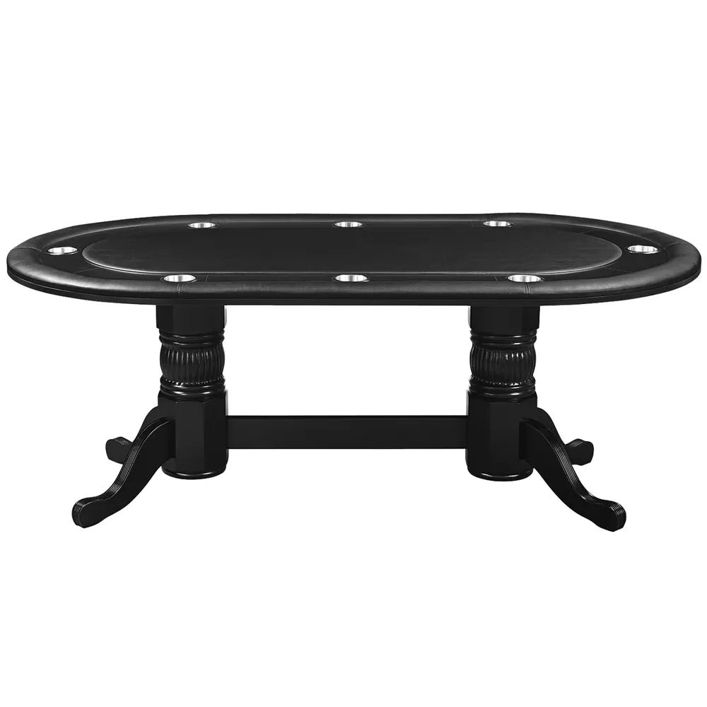 RAM Game Room GTBL84 BLK Texas Hold'em poker table black finish padded vinyl playing surface