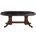 RAM Game Room 84" Texas Hold'em Game Table with Dining Top - Cappuccino - Image 2