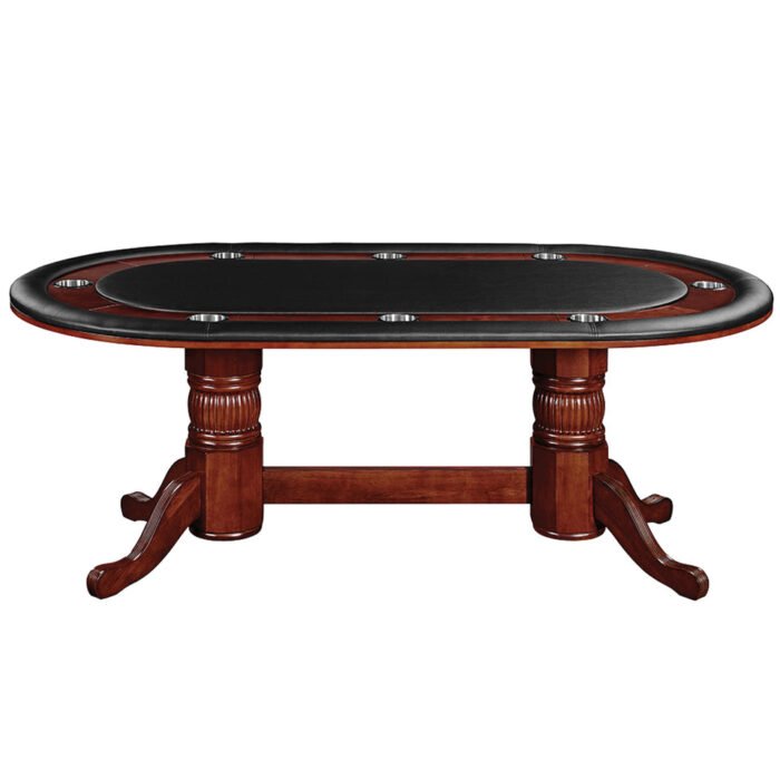 RAM Game Room 84" Texas Hold'em Game Table with Dining Top - English Tudor - Image 2