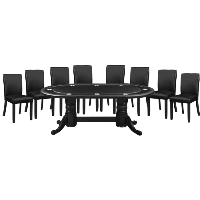 RAM Game Room 84" TEXAS HOLD'EM GAME TABLE x 8 DINING/GAME CHAIRS (Comes With Dining Top) - Image 3