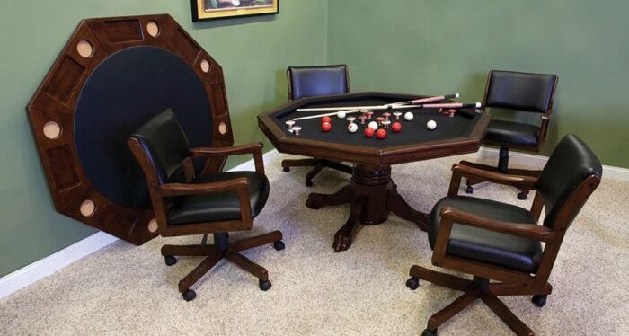 Level Best 54" 3 in 1 Game Table set with 4 Rocker-Swivel Chairs - Image 8