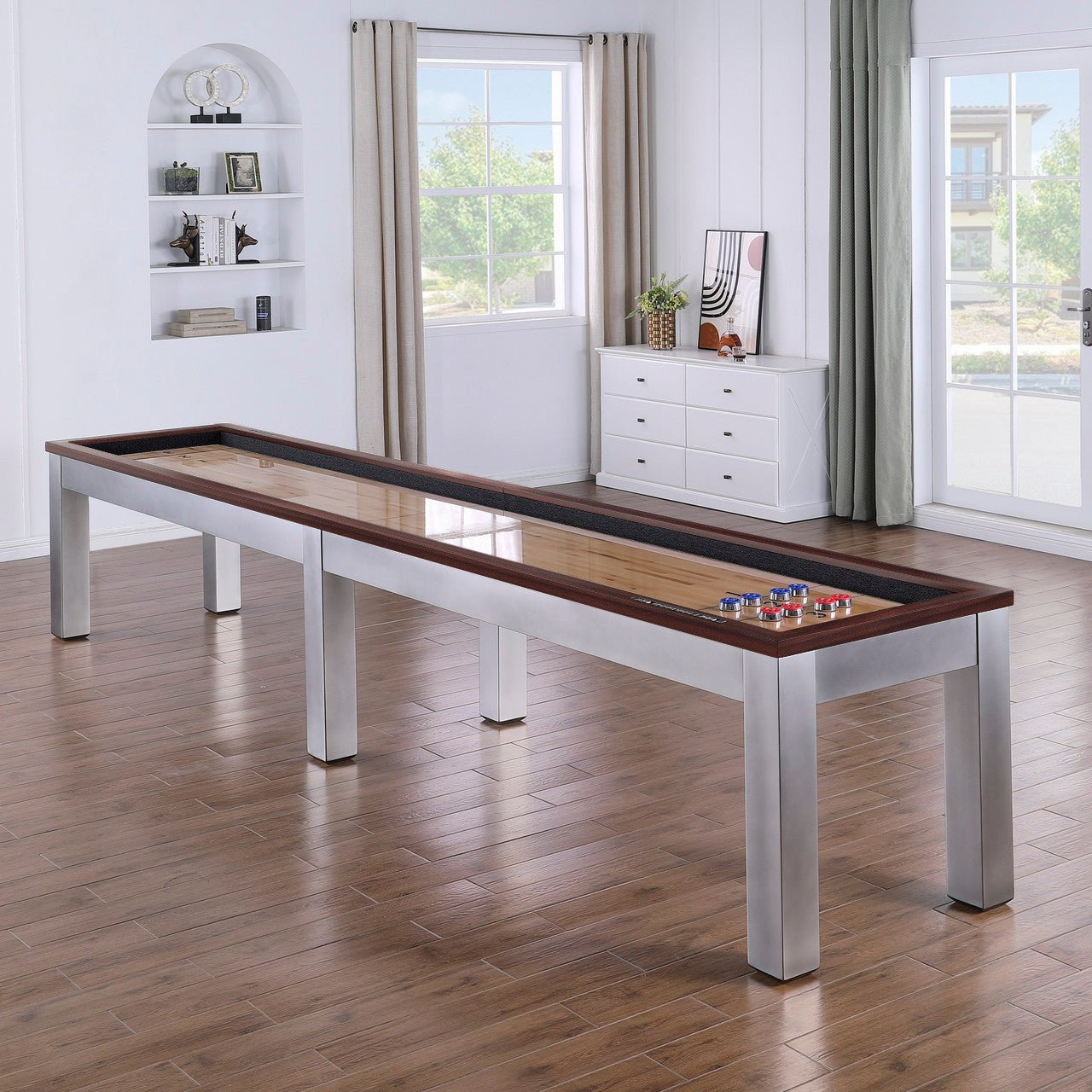 Genoa_Shuffleboard02__48081_1 Playcraft Genoa 12' Pro-Style Shuffleboard Table - Image 1