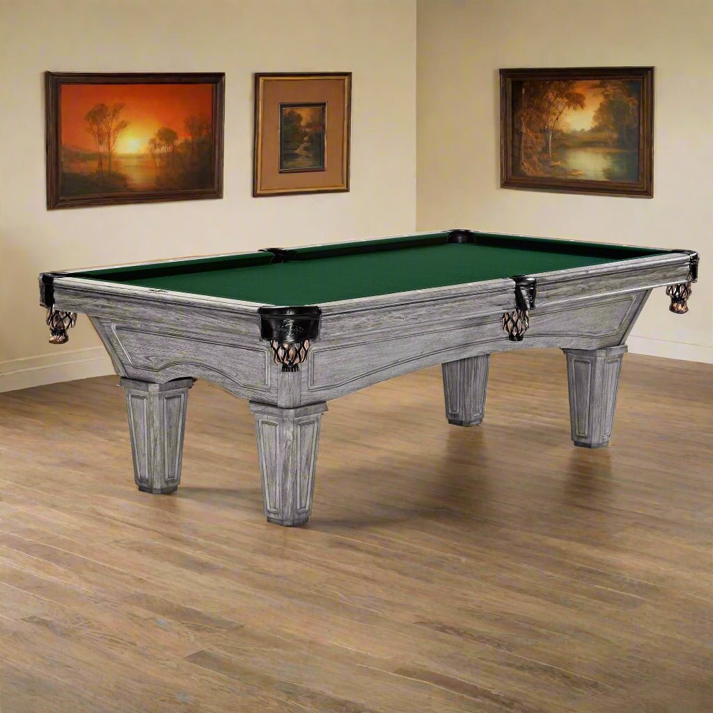 GlenwoodRG Brunswick Glenwood 8ft American Pool Table with Tapered Leg - Rustic Grey - Image 1