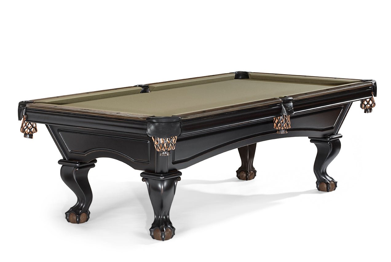 Glenwood_BT_MB_Coffee_Talon_72dpi_ada88e9b-c43c-4100-8567-507cb75aae0f Brunswick Billiards Glenwood 8' Slate Pool Table in Matte Black/Coffee w/ Talon Ball & Claw Leg - Image 1