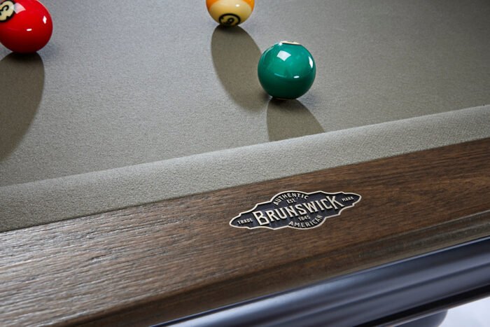 Brunswick Billiards Glenwood 8' Slate Pool Table in Matte Black/Coffee w/ Tapered Legs - Image 2