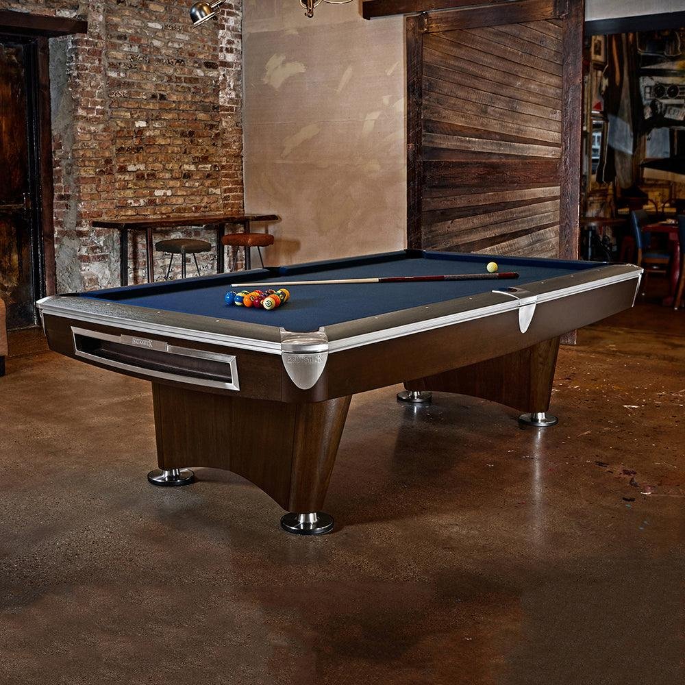 GoldCrownVIBilliardsTableEnvironment1bWalnut_Espresso_cb2afc1d-7131-4bba-84a3-69749ac55347 Brunswick Gold Crown VI 8ft American Pool Table With Gully Return - Two Tone Walnut and Espresso - Image 1