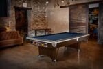 Brunswick Billiards Gold Crown VI 9' Slate Pool Table in Skyline Walnut/Espresso w/ Gully Return - Image 12