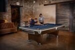 Brunswick Billiards Gold Crown VI 9' Slate Pool Table in Skyline Walnut/Espresso w/ Gully Return - Image 10
