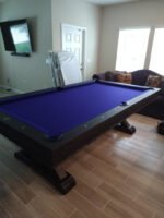 Playcraft Brazos River 8' Slate Pool Table w/ Leather Drop Pockets in Weathered Black - Image 2