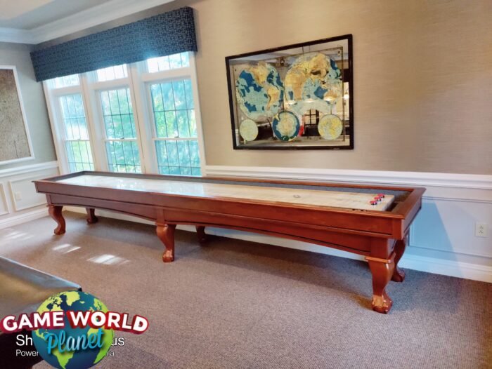 Playcraft Charles River 16'  Pro-Style Shuffleboard Table in Chestnut - Image 2