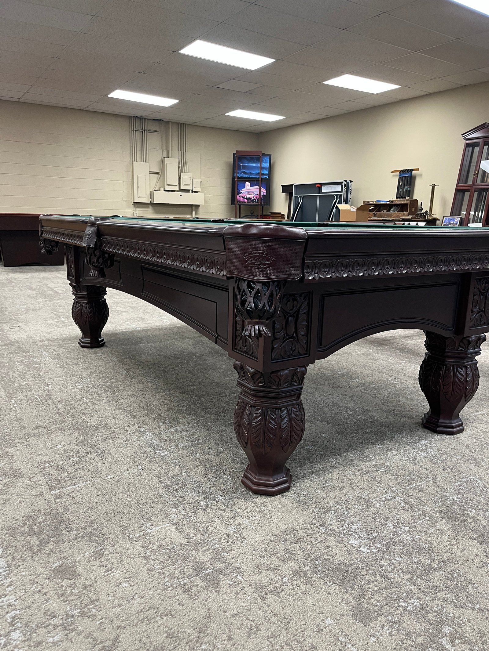 IMG_3615 Pre Owned 8' Olhausen Venetian Pool Table w/ Drawer - Image 1