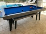 Playcraft Santorini 8’ Outdoor Slate Pool Table with Optional Dining Top Benches and Ping Pong - Image 2