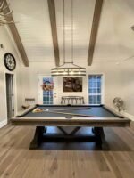 Playcraft Brazos River 8' Slate Pool Table w/ Leather Drop Pockets in Weathered Gray - Image 12