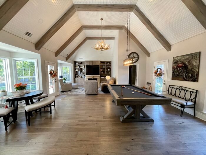 Playcraft Brazos River 8' Slate Pool Table w/ Leather Drop Pockets in Weathered Gray - Image 10