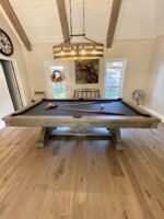 Playcraft Brazos River 8' Slate Pool Table w/ Leather Drop Pockets in Weathered Gray - Image 9