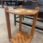 Corner Cue Rack-Oak With Coasters
