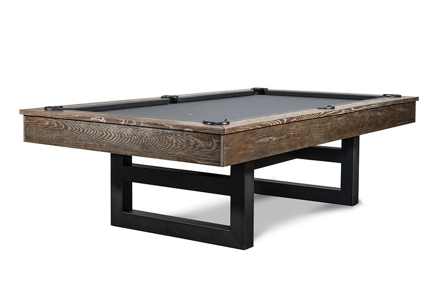 IRON_SMYTH_IRONHORSE_BROWNWASH_POOL_TABLE_7 Nixon Mckay Slate Pool Table 8' Slate Pool Table in Brownwash Finish - Image 1