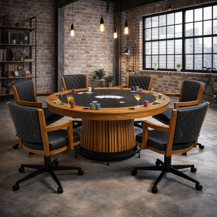 RAM Game Room Prohibition 60" Poker Table - Walnut - Image 8