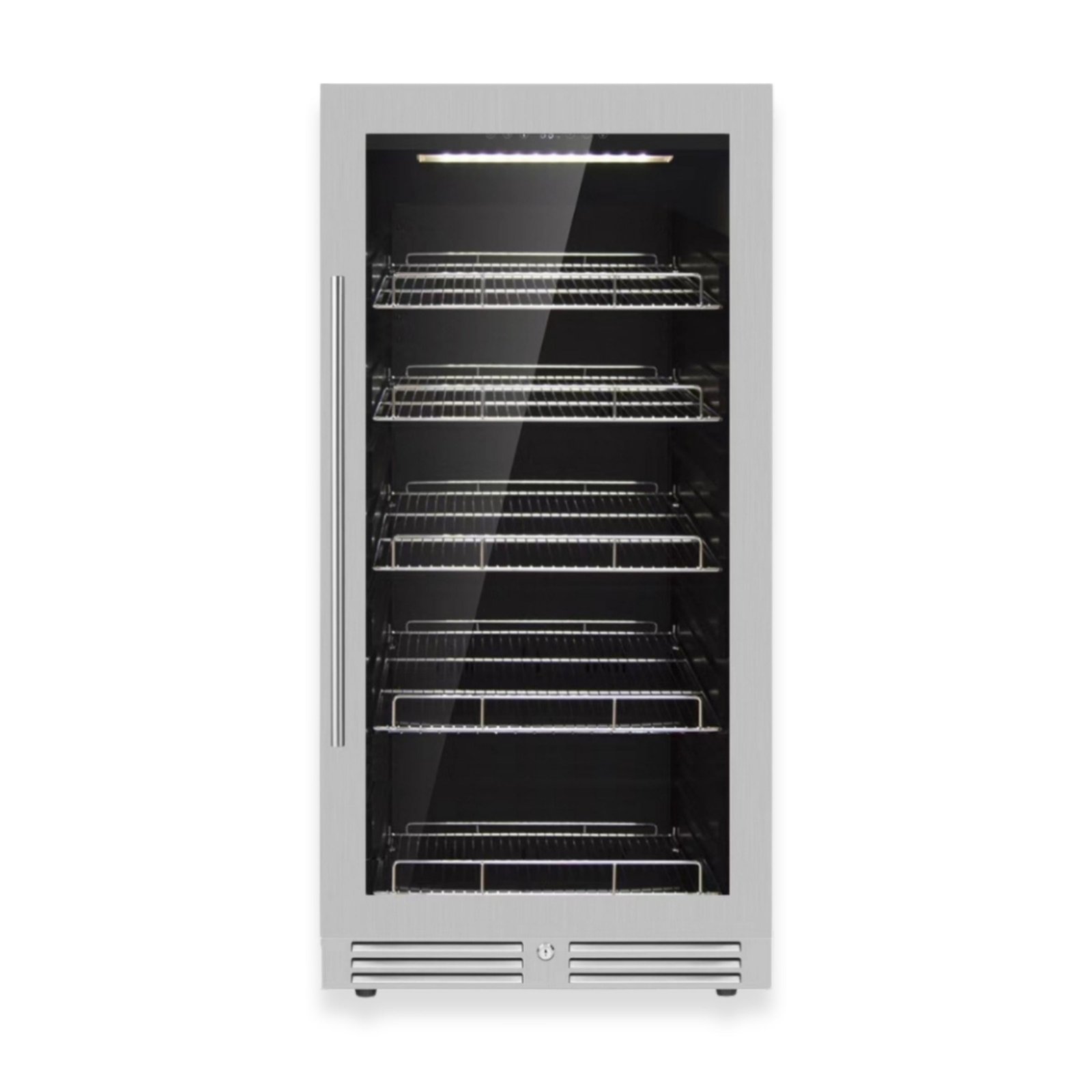 KBU265BX-SS_RHH_d85c6fd6-7fd7-4552-af4e-f0d1bd0f53f7 389 Cans Capacity Upright Beverage Refrigerator With Low-E Glass Door - Image 1