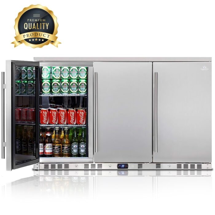 53 Inch Solid 3-Door Outdoor Beverage Drinks Cooler - Image 3