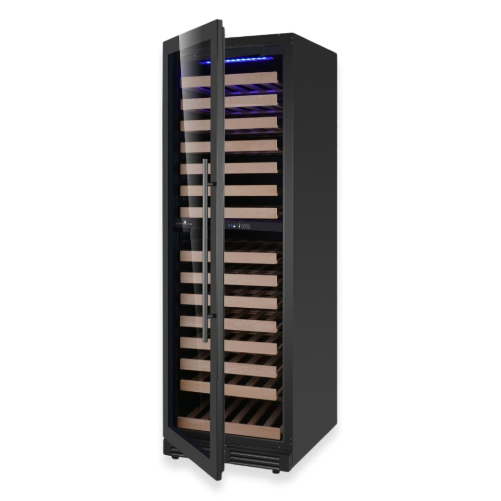KBU425DX-FG_LHH_91867248-9222-4eb9-b0ac-d02e253a530c Tall Dual Zone Upright Wine Cooler | Low-E Glass & Silent Cooling - Image 1