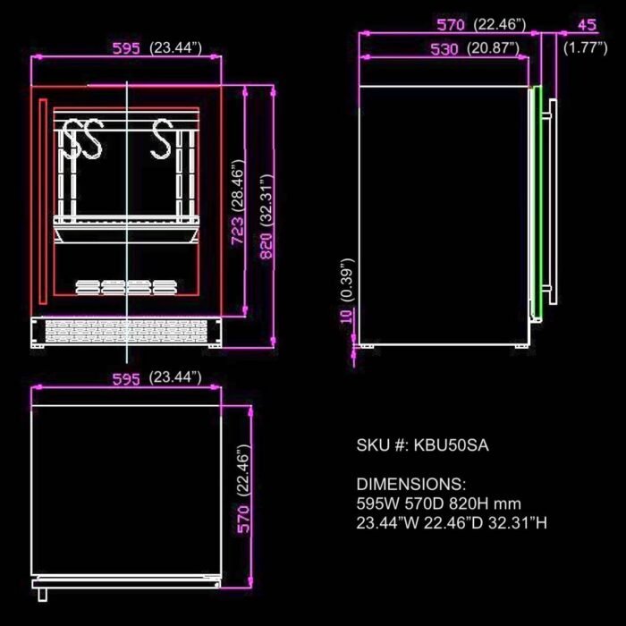24″ Glass‑Door Meat Aging Fridge (Compact) - Image 7