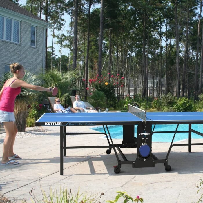 Kettler Berlin Pro Outdoor Table Tennis Table 4-Player Bundle - Image 6