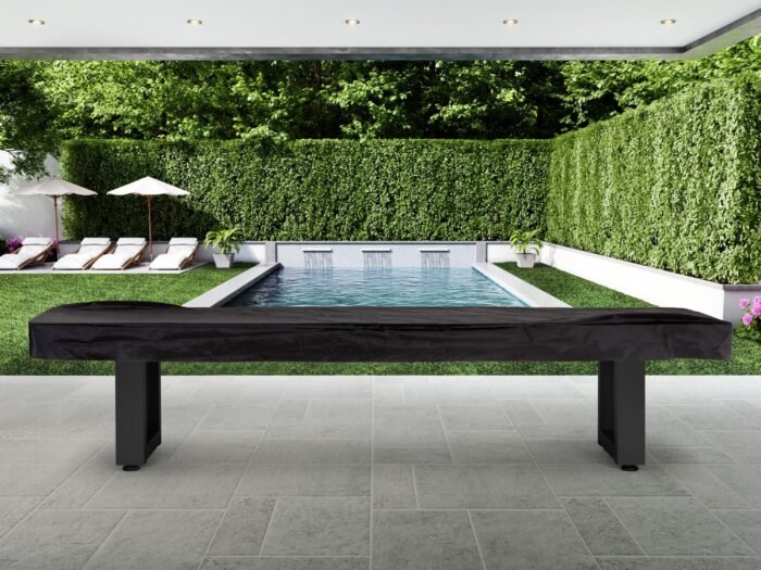 American Heritage Lanai 12' Outdoor Shuffleboard Table in Obsidian Black - Image 9