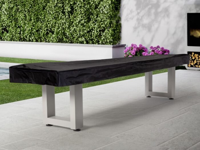 American Heritage Lanai 9' Outdoor Shuffleboard Table in Pearl White - Image 10