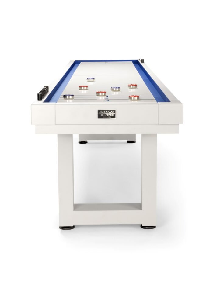 American Heritage Lanai 9' Outdoor Shuffleboard Table in Pearl White - Image 8
