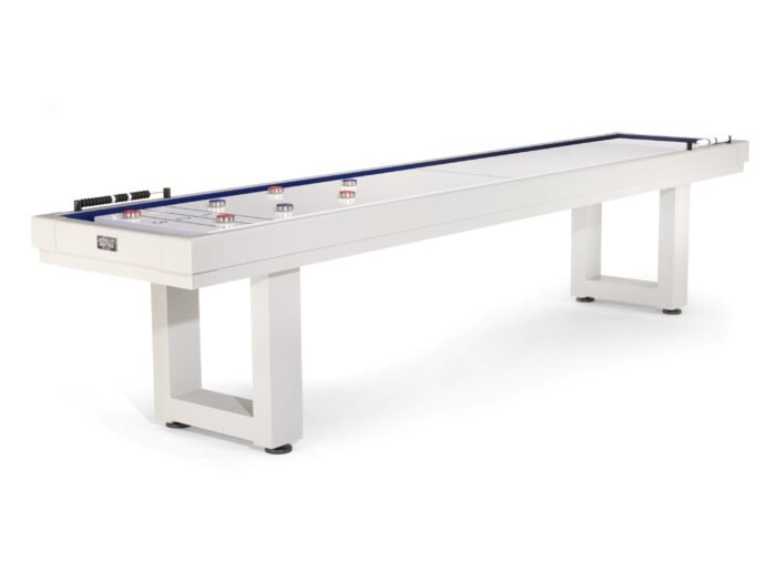 American Heritage Lanai 9' Outdoor Shuffleboard Table in Pearl White - Image 3