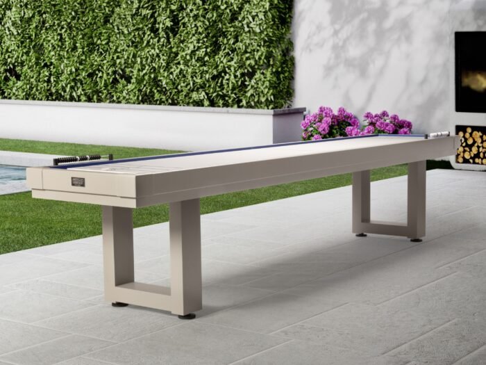 American Heritage Lanai 12' Outdoor Shuffleboard Table in Oyster Grey - Image 10