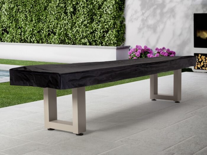 American Heritage Lanai 12' Outdoor Shuffleboard Table in Oyster Grey - Image 11