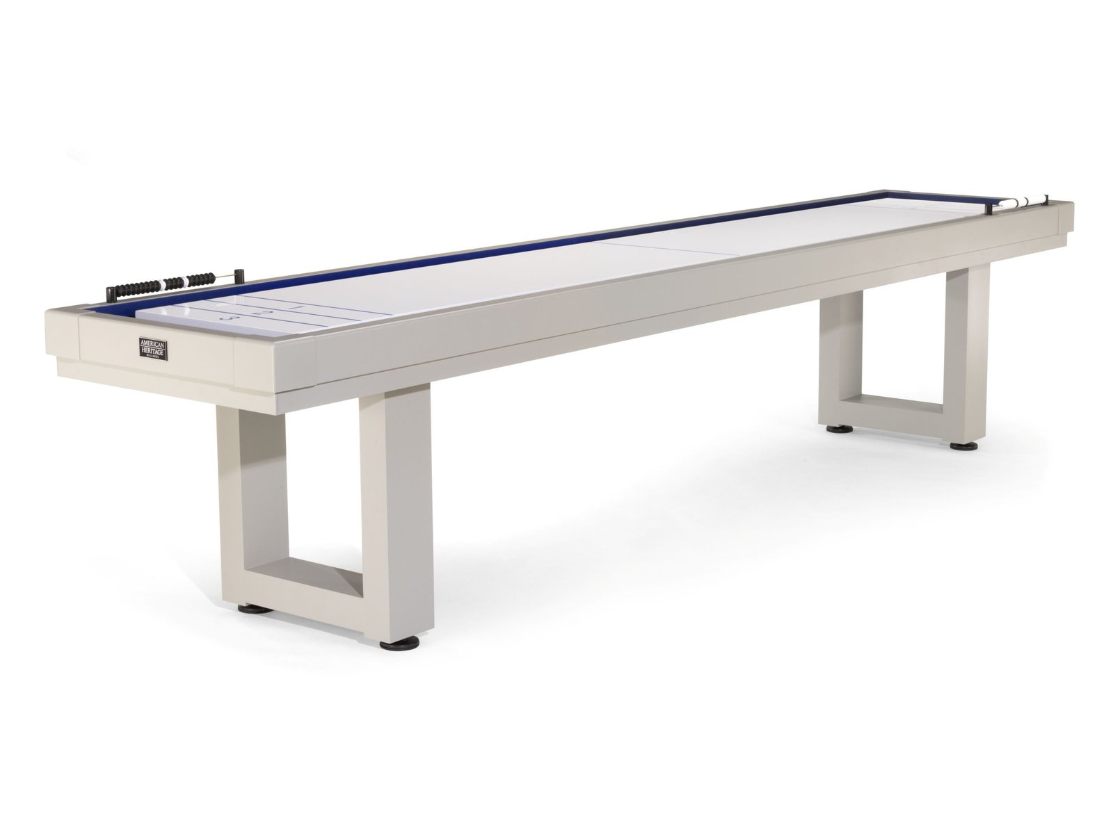 Lanai_SB_Oyster_Grey_high_angle_empty_9255fd23-1223-4359-8d8f-30519e812469 American Heritage Lanai 12' Outdoor Shuffleboard Table in Oyster Grey - Image 1