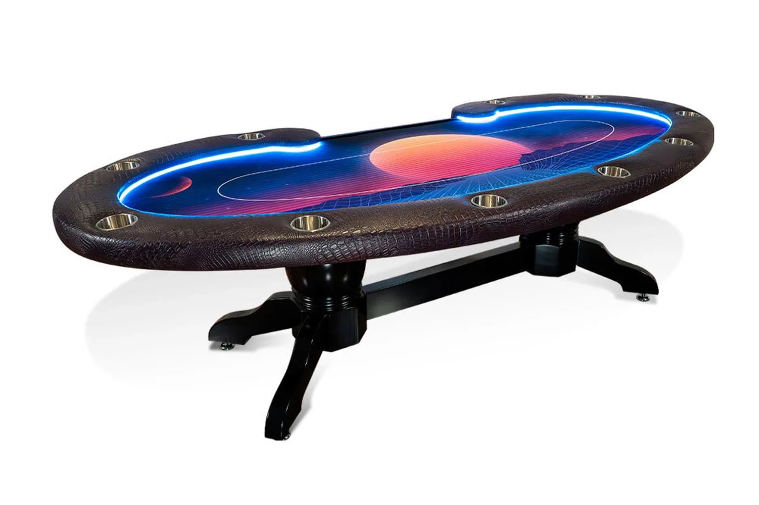 LumenHDwithCustomGraphics BBO Lumen HD – 10 Player LED Dealer Poker Table - Image 1