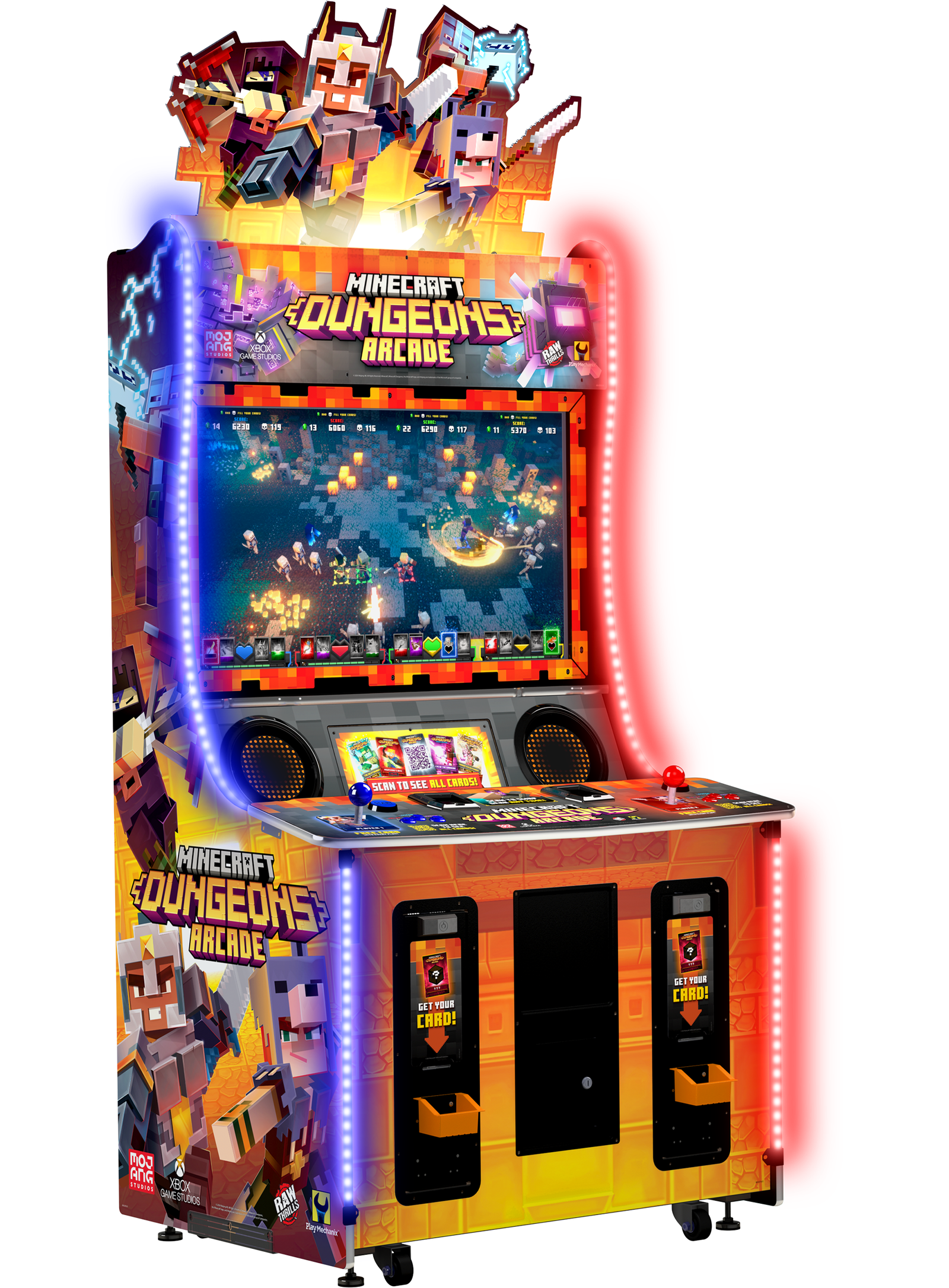 Minecraft_Dungeons_43Cabinet_3DRender_Left Raw Thrills Minecraft Dungeons Arcade Two Player - Image 1
