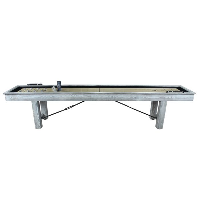 Playcraft 9' Montauk Shuffleboard Table in Weathered Whitewash - Image 12