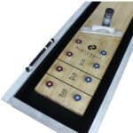 Playcraft 12' Montauk Shuffleboard Table in Weathered Whitewash - Image 6