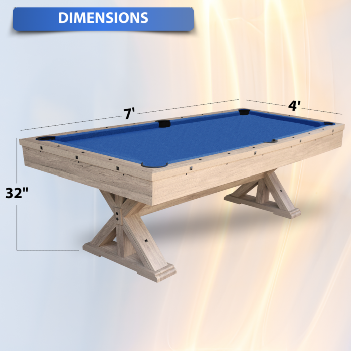 Freetime Fun The Rockford 7' Multi-Game Table in Rustic Oak with Blue felt - Image 7