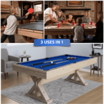 Freetime Fun The Rockford 7' Multi-Game Table in Rustic Oak with Blue felt - Image 4