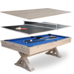 Freetime Fun The Rockford 7' Multi-Game Table in Rustic Oak with Blue felt