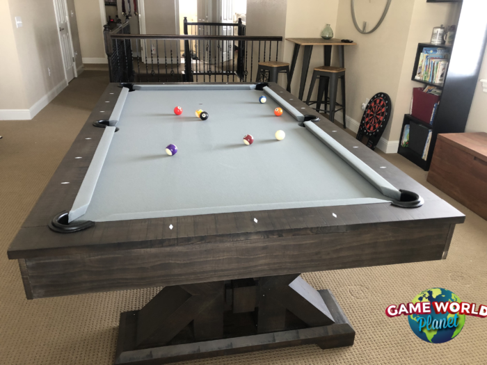 Nixon Jasper 8' Slate Pool Table in Weathered Slate Finish w/ Dining Top Option - Image 2