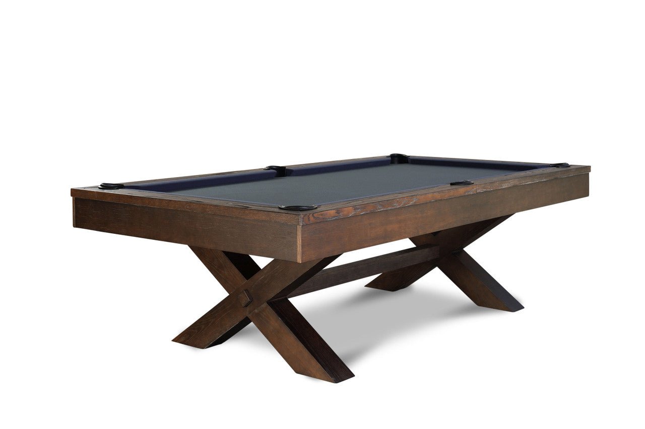 Nixon_Billiards_Crissycross_Brown_wash_Pooltbale_1__40378_4e184986-b74a-4f0a-ac09-2f4aa57052d9 Nixon CrissyCross 7' Slate Pool Table in Brownwash Finish - Image 1