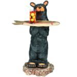 RAM Game Room Outdoor Bear Waiter Tray Statue