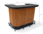 RAM Game Room Prohibition 60" Cocktail Bar in Matte Walnut/Black - Image 7